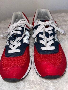 New Balance Kids Red & Navy Athletic Sneakers
